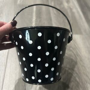 Cute Black and White Polka Dot Pail